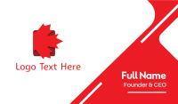 Red Maple Leaf Book Business Card Image Preview