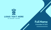 Blue Fort Letter E Business Card Design