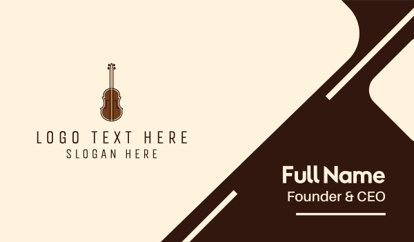 Brown Violin Music Shool Business Card Design Image Preview