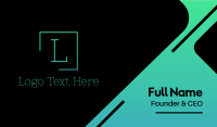 Green Serif Letter Square Business Card Image Preview