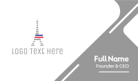 Striped Eiffel Tower Business Card Image Preview