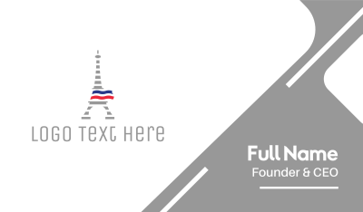 Striped Eiffel Tower Business Card Image Preview