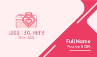 Pink Heart Camera Business Card Image Preview
