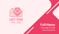 Pink Heart Camera Business Card Image Preview