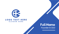 Round Greece Flag Letter E Business Card Image Preview