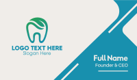 Dental Green Leaf Tooth Dentist Business Card Design