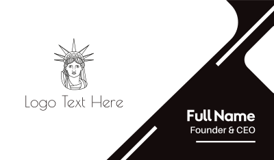 Minimalist Statue of Liberty Business Card Image Preview