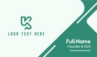 Green Letter K Business Card Image Preview