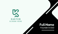 Green Letter K Business Card Image Preview