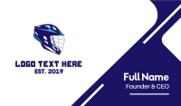 Blue Lacrosse Helmet  Business Card Design