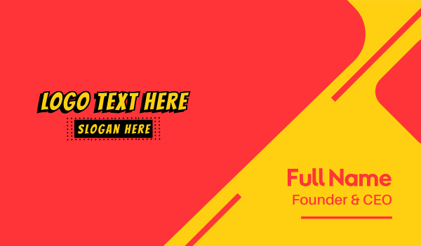 Comic Book Text Business Card Design Image Preview