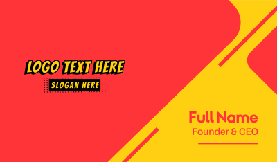Comic Book Text Business Card Image Preview