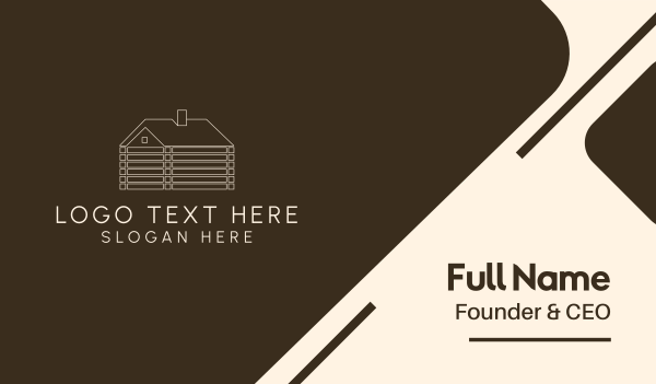 White Minimalist Log Cabin  Business Card Design Image Preview
