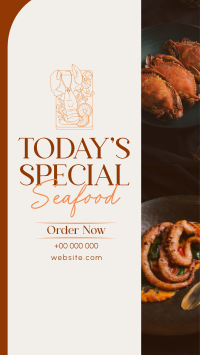 Minimal Seafood Restaurant  Instagram Reel Design