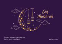 Magical Moon Eid Mubarak Postcard Image Preview