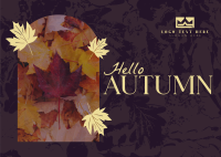 Hello There Autumn Greeting Postcard Design