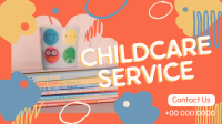 Abstract Shapes Childcare Service Facebook Event Cover Design