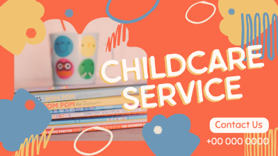 Abstract Shapes Childcare Service Facebook event cover Image Preview