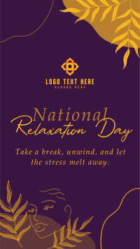 National Relaxation Day Facebook Story Design