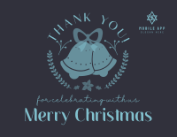 Christmas Bell Thank You Card Image Preview