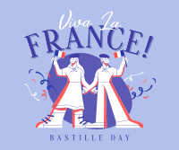 Wave Your Flag this Bastille Day Facebook Post Design