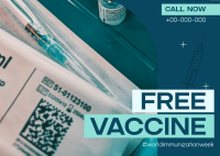 Free Vaccine Week Postcard Image Preview