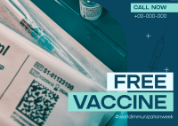 Free Vaccine Week Postcard Design