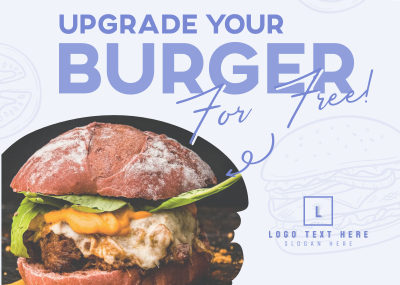 Free Burger Upgrade Postcard Image Preview