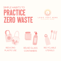 Simple Habits to Zero Waste Instagram Post Design