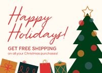 Christmas Free Shipping Postcard Image Preview