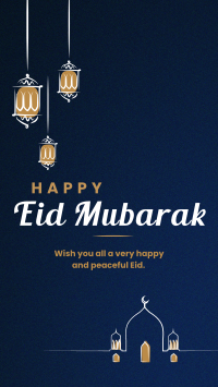 Eid Mubarak Lanterns Facebook story Image Preview