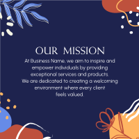 Our Mission Organic Abstract Instagram Post Design
