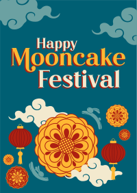 Happy Mooncake Festival Flyer Design