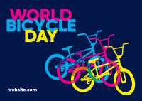 World Bicycle Day CMYK Postcard Design