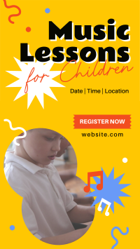 Music Lessons for Kids Facebook Story Design