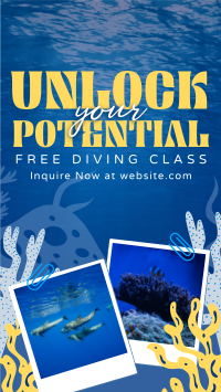 Free Diving Class Facebook Story Design