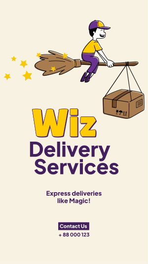 Wiz delivery services Facebook story Image Preview