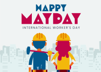 May Day Workers Event Postcard Design
