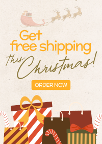 Contemporary Christmas Free Shipping Flyer Image Preview