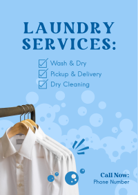 Laundry Services List Poster Design