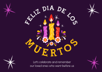 Candles for Dia De los Muertos Postcard Image Preview