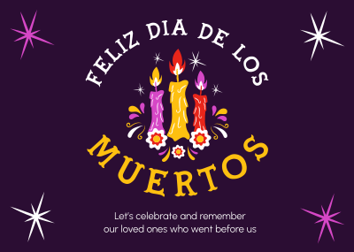 Candles for Dia De los Muertos Postcard Image Preview