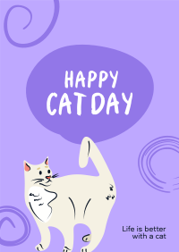 Swirly Cat Day Poster Image Preview