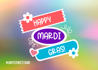 Mardi Gras Flag Postcard Image Preview