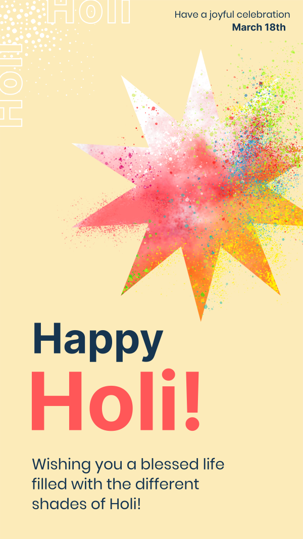 Holi Star Instagram Story Design Image Preview