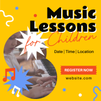 Music Lessons for Kids Instagram Post Design