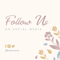 Floral Follow Us Instagram Post Design