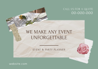 Event and Party Planner Scrapbook Postcard Image Preview