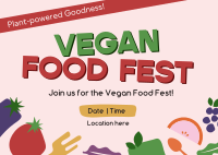 Blocky Vegan Food Fest Postcard Image Preview