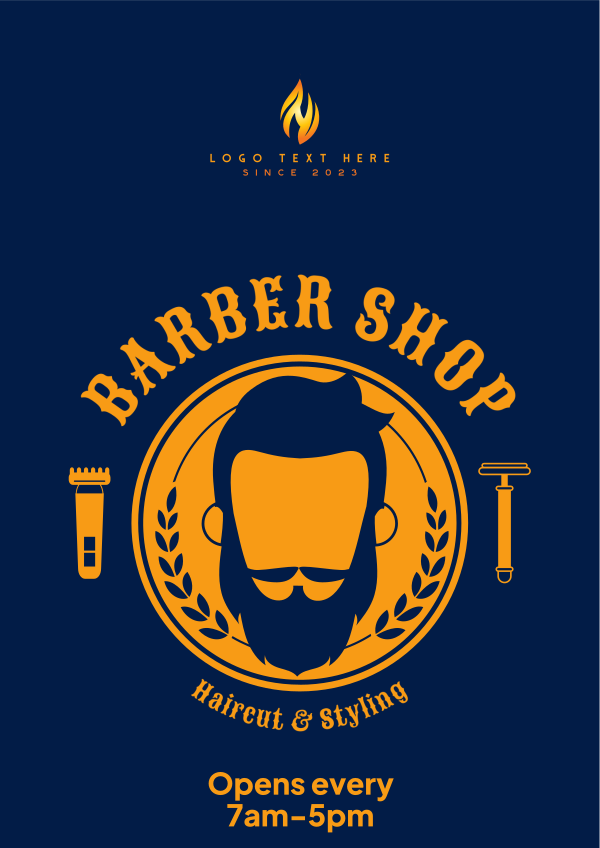 Premium Barber Flyer Design Image Preview